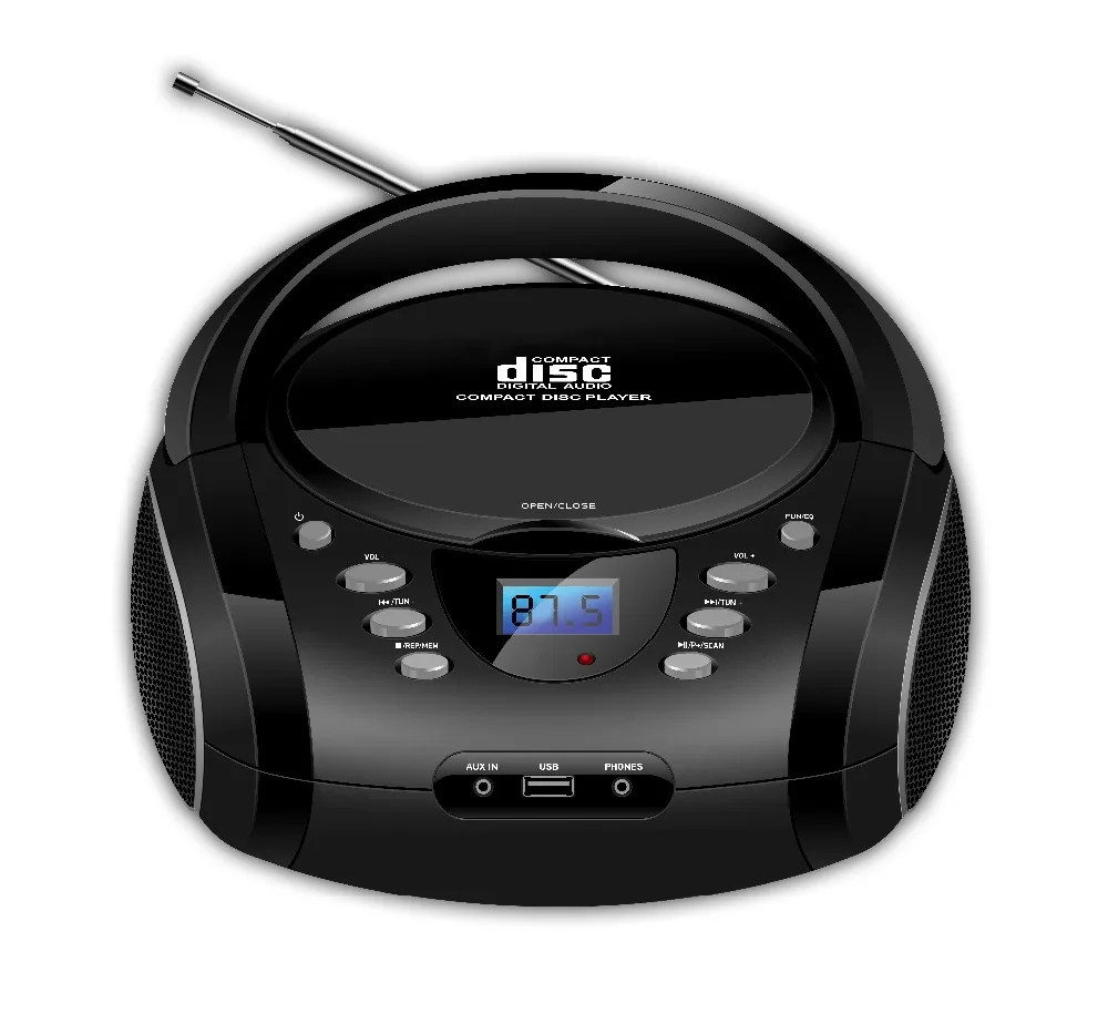 2018 дешевый портативный CD Бумбокс/бумбокс плеер с MP3 и USB