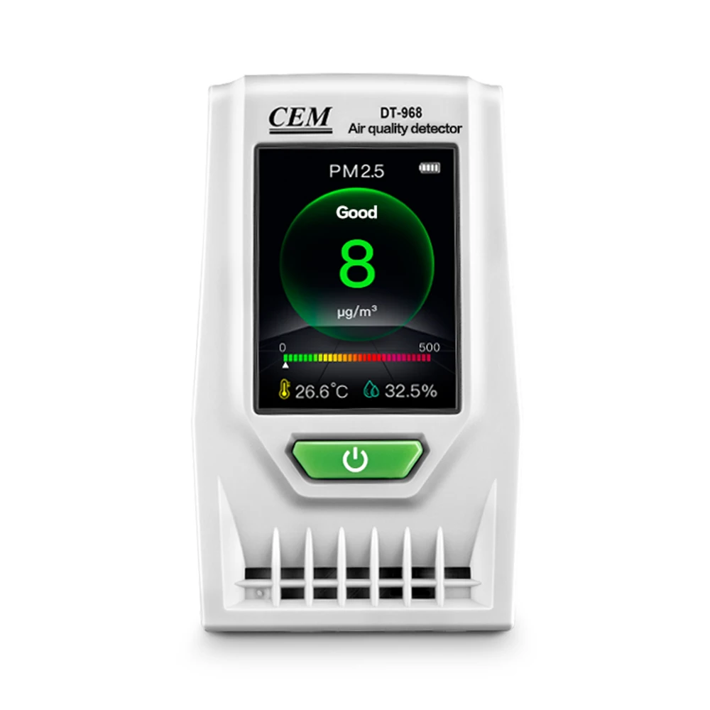 
CEM DT-968 Indoor PM2.5 Air Quality Detector Real Time Monitoring PM2.5/PM10 with Air Temperature and Humidity 
