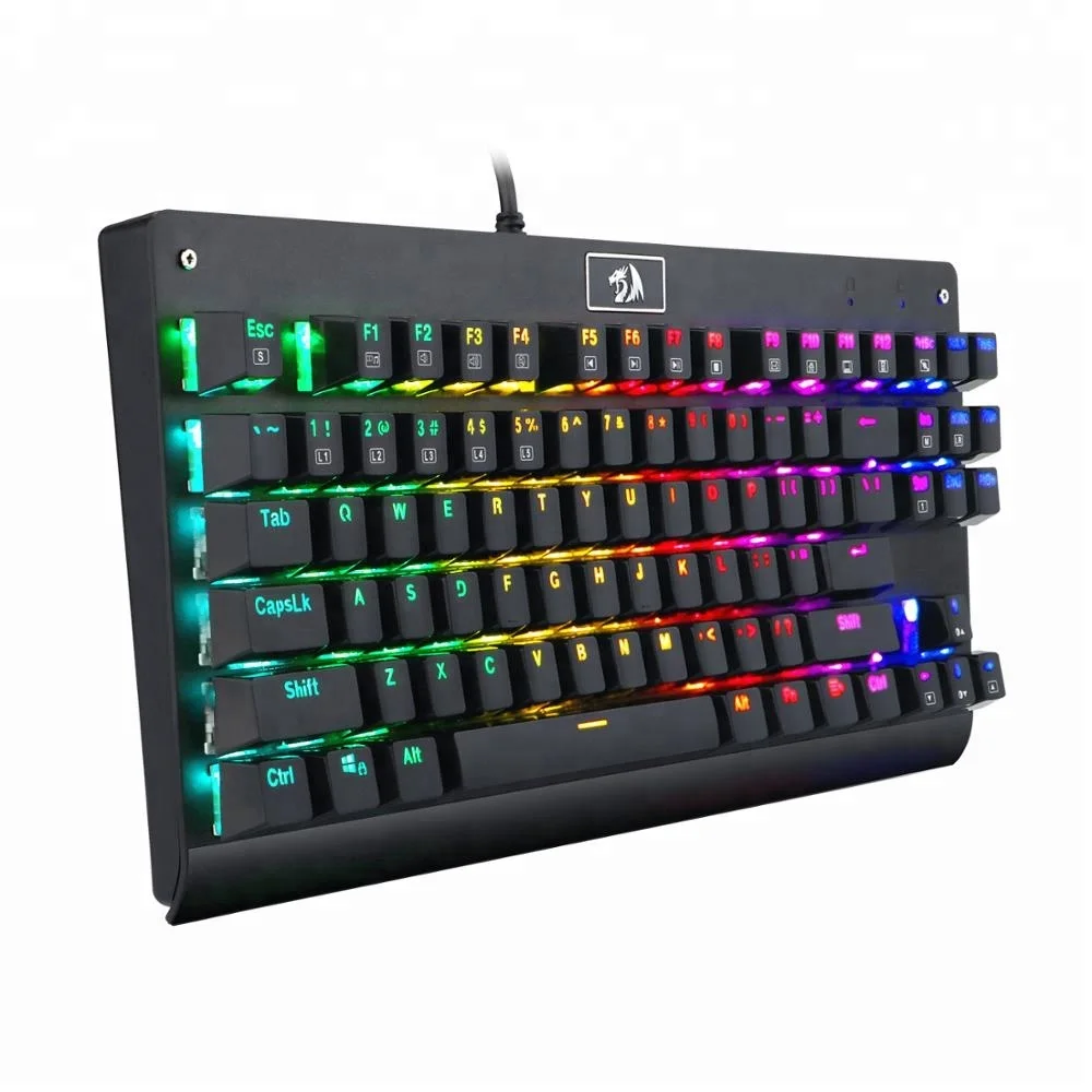 Redragon Brand 87 Keys LED Colored Keys Professional Mechanical Gaming Keyboard for Gamer Typist