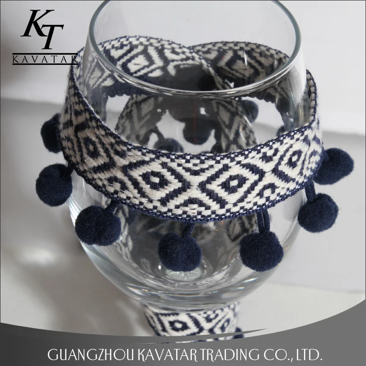 Garment accessories ball fringe trim for decoration,wholesale india pom pom trim