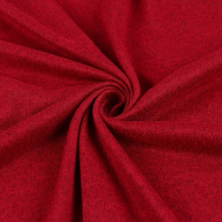 
Polyester imitated cashmere brushed hacci stretch knit fabric for garment 