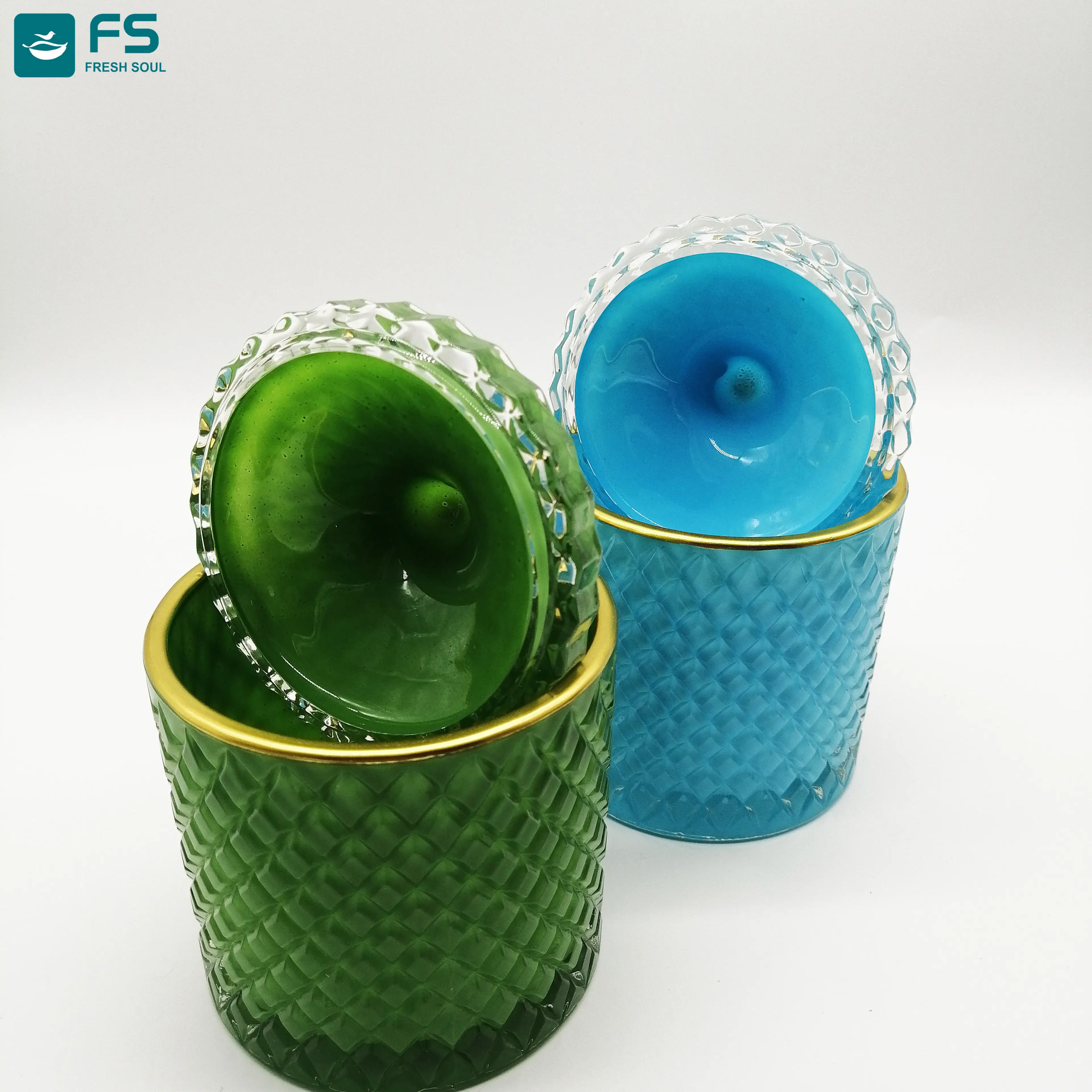 Crystal glass bottle scented candle soy wax manufacture