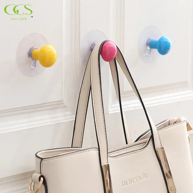 Nail Free Sticky Hanger ABS Plastic Mushroom Design Adhesive Hooks Reusable Utility Towel Bath Ceiling Hooks Kitchen Wall Hooks