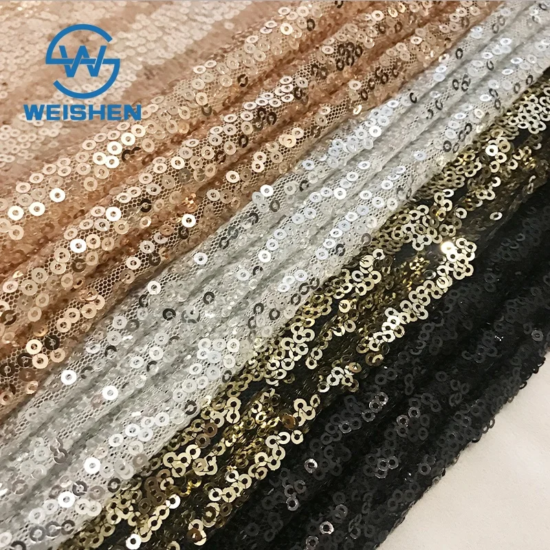 Sublimation Wholesale Custom-made Mermaid Embroidery 3mm Gold Sequin Fabric