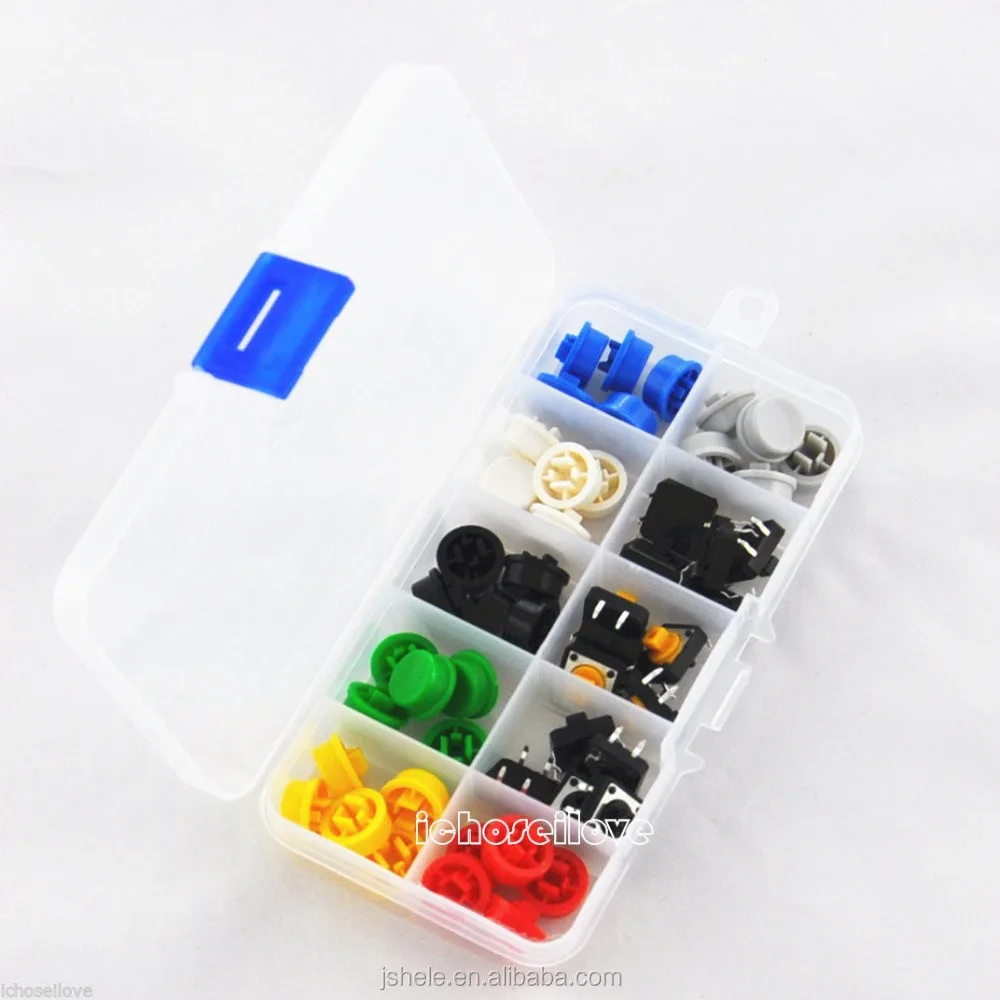 Latching Tactile Tact Push Button Switch Self Lock 5.8 x 5.8mm x 14mm w Cap