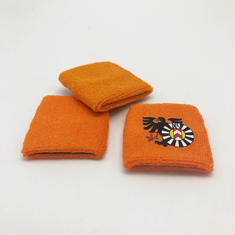 
Wholesale Athletic Custom Design Cute Best Cotton Orange Zipper Wristband 