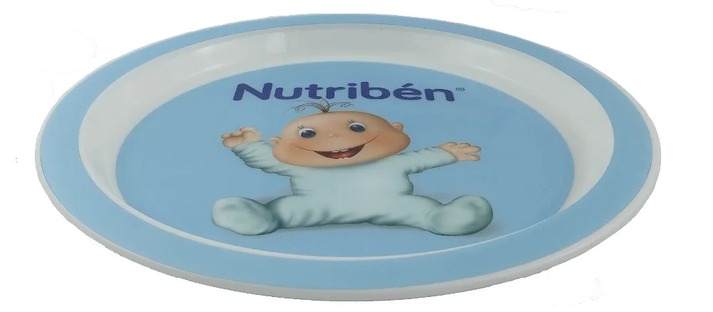 
OEM/ODM melamine like plastic plate baby plate with in mold label decoration 