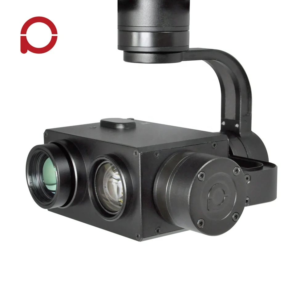 Dual Sensor EO IR UAV Camera Gimbal 10x Zoom with Infrared Thermal Image and Object Tracking for Surveillance / Search / Rescue