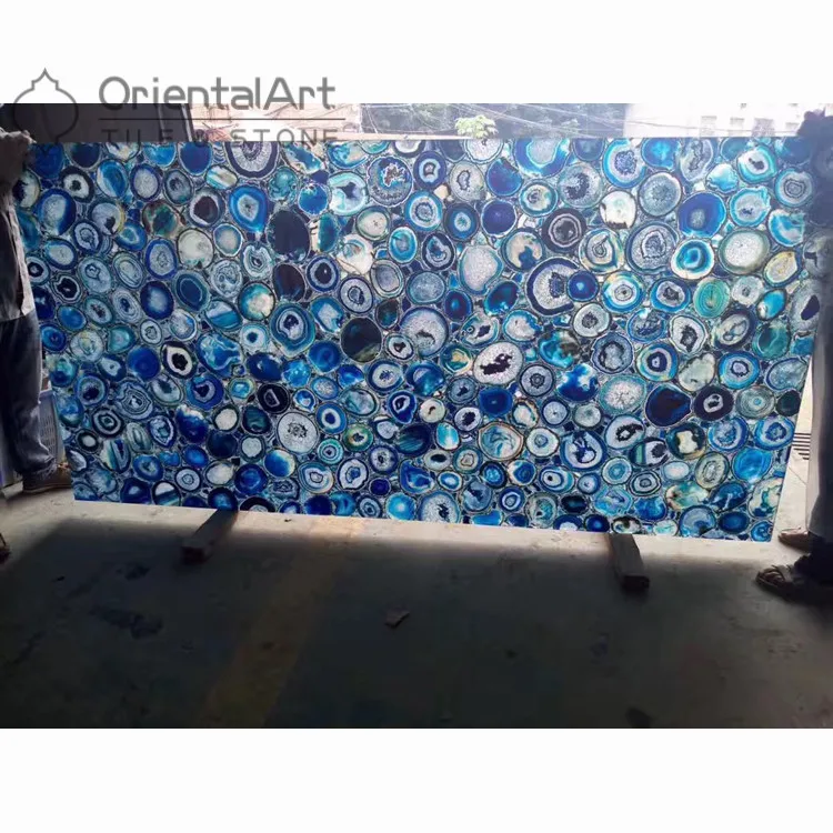 Китайский поставщик, натуральный драгоценный камень, агат, настенные и напольные декоративные плиты, синий камень