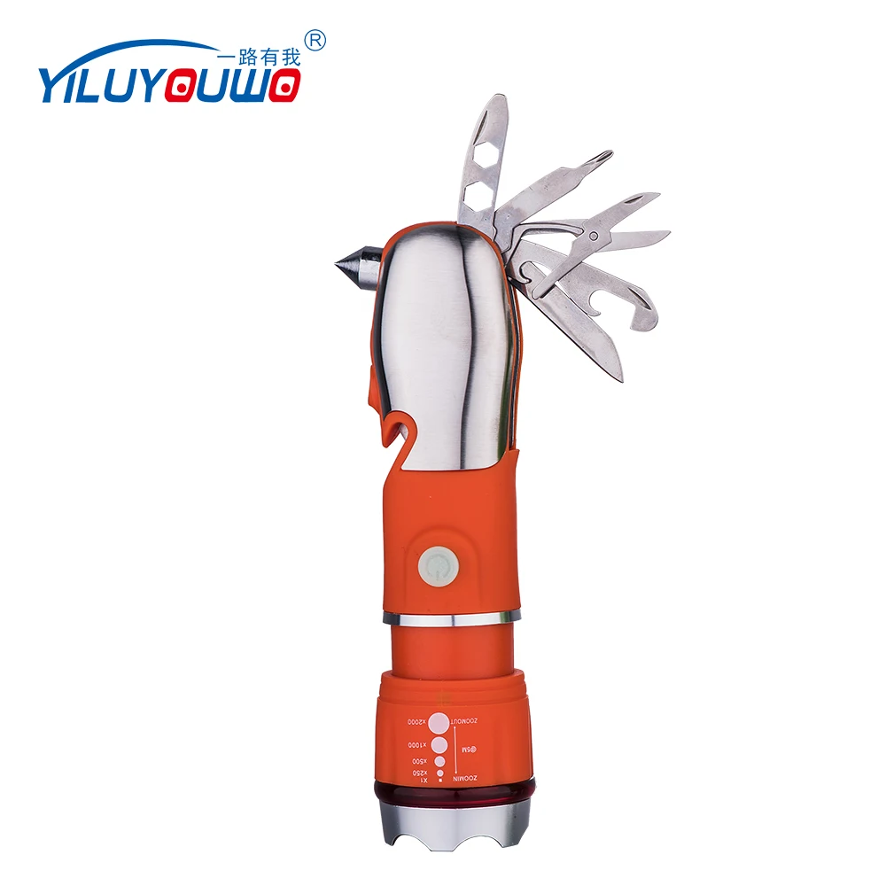 
Professional Manufactured Self Defence 9-In-1 Led Multi-Functional Tools Flashlight 