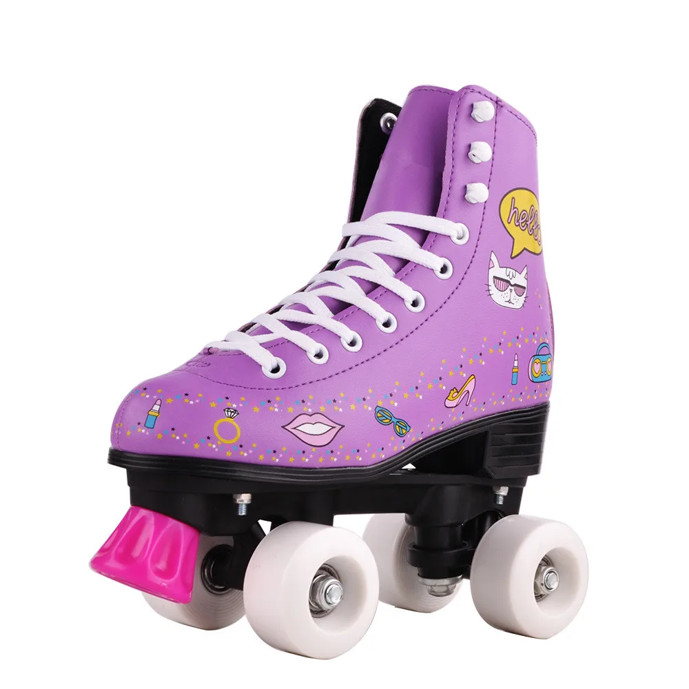 New arrival classical OEM ODM girls female women 4 wheels patine quad roller  skates indoor