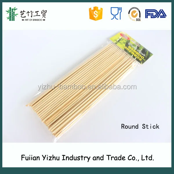 Natural eco-friendly bbq barbeque high popularity round bamboo stick china