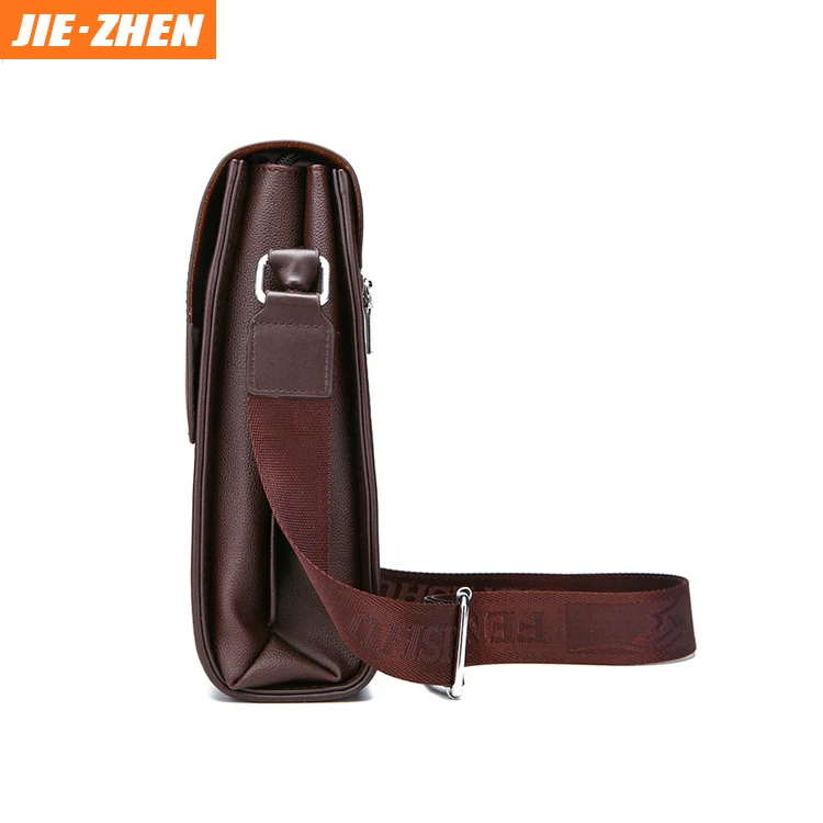 2020 high quality soft leather custom print logo waterproof messenger bag shoulder bag for men