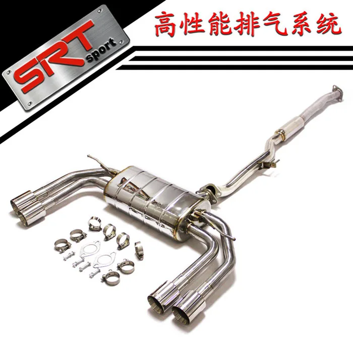 Exhaust system for Hyundai Rohens coupe downpipe with catalytic cat back with valve control stainless steel material with 4 tips