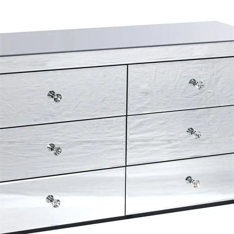 Mirrored Dressing Table 6 Chest Of Drawer Dresser  - Mirror Furniture