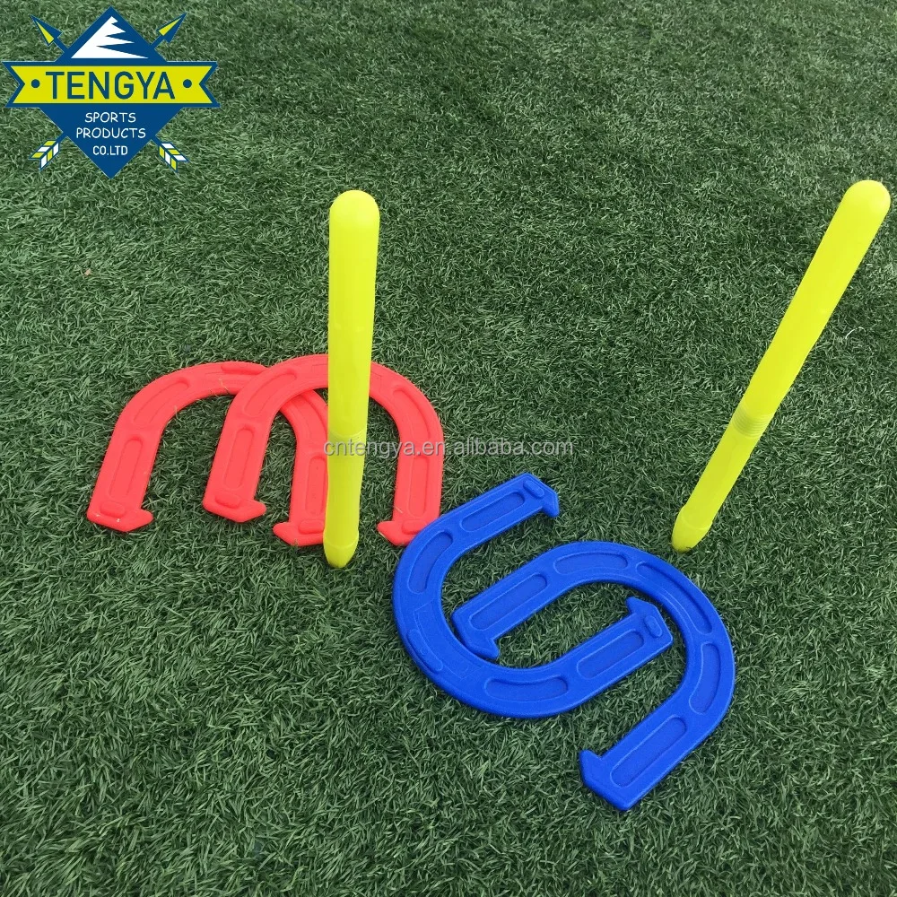 Outdoor Kids Plastic Horseshoes Yard Toss Game Set