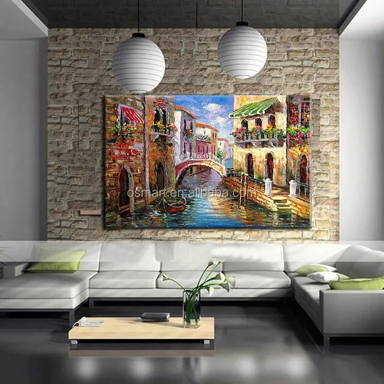 Handmade Modern Venice Landscape Oil Painting Professional Manufacturer Custom Size Beautiful Modern Canvas Art