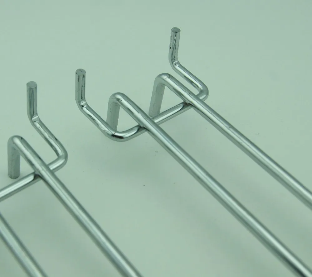 Лидер продаж, металлический двухзубчатый крюк для пегборда