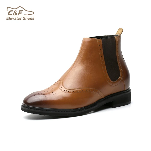 C&F New Arrivals Height increasing Men Boots elevator Shoes hidden heel high footwear