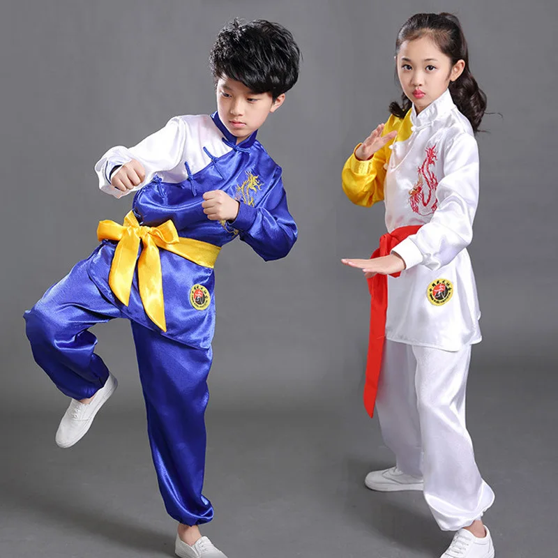 Children Wushu Costume New Youth long/short sleeved clothes kids Tai Chi clothing Kung Fu performance suit material arts suit