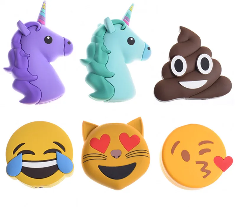 2017 Новых Творческих ПВХ милый мультфильм Единорог emoji Power Bank с ce fcc rohs