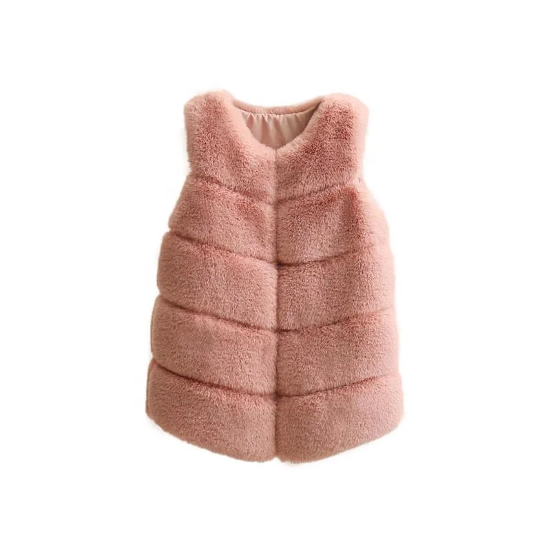 
New Arrival Autumn Winter Baby Girls Faux Fur Waistcoats Vest 