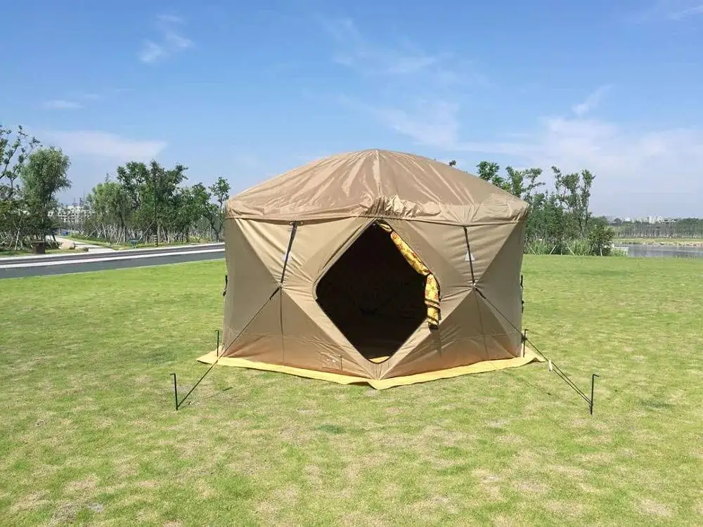 Automatic Oxford Canvas Pop Up Hub Quick Open Winter Ice Cube Fishing Tent