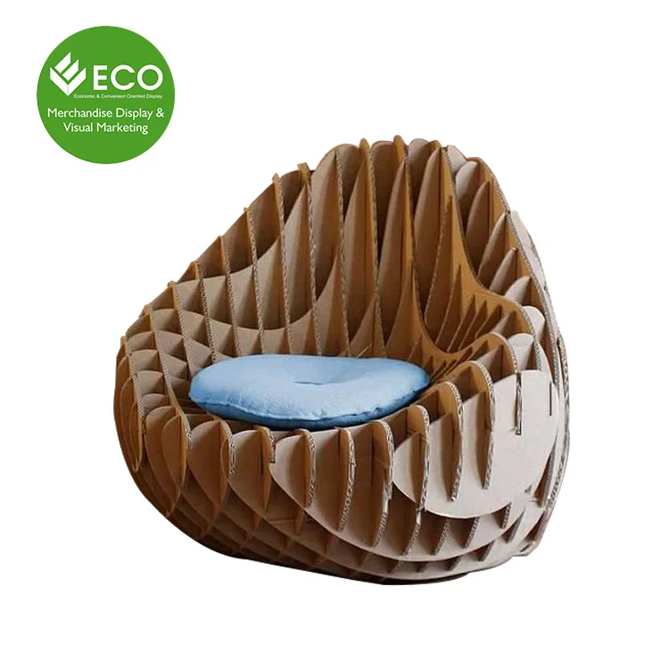 New Design Flexible Corrugated Cardboard Chairs Cardboard Furniture