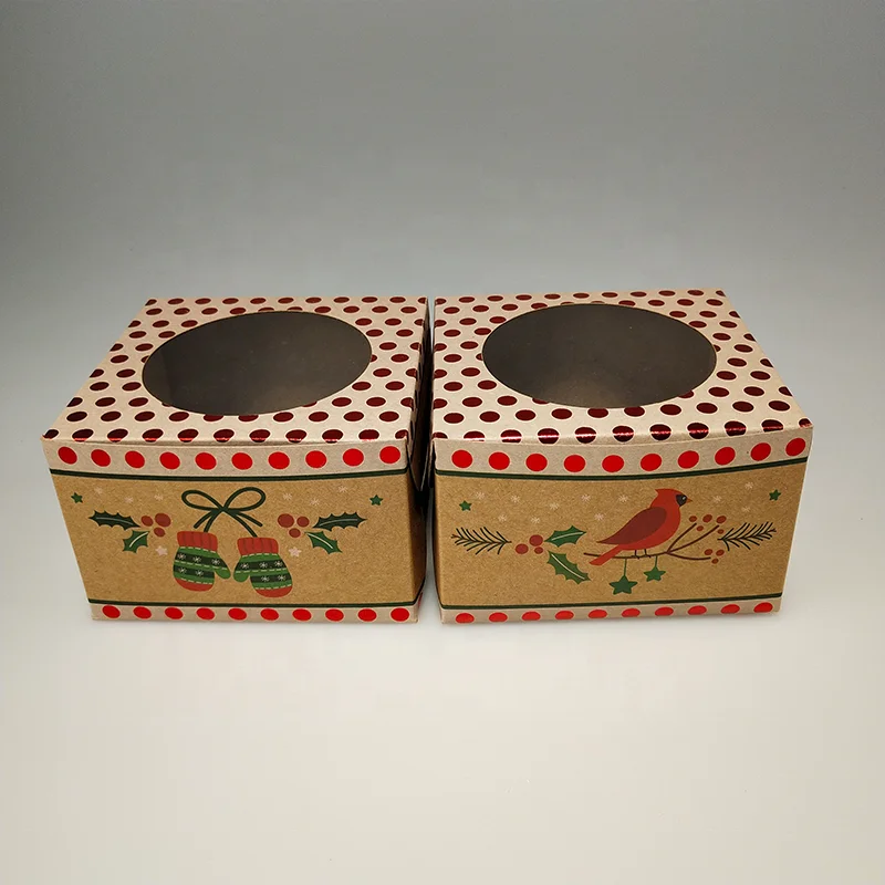 
Custom Cheap Food Grade Cupcake White Kraft Paper Packaging Treats Boxes 