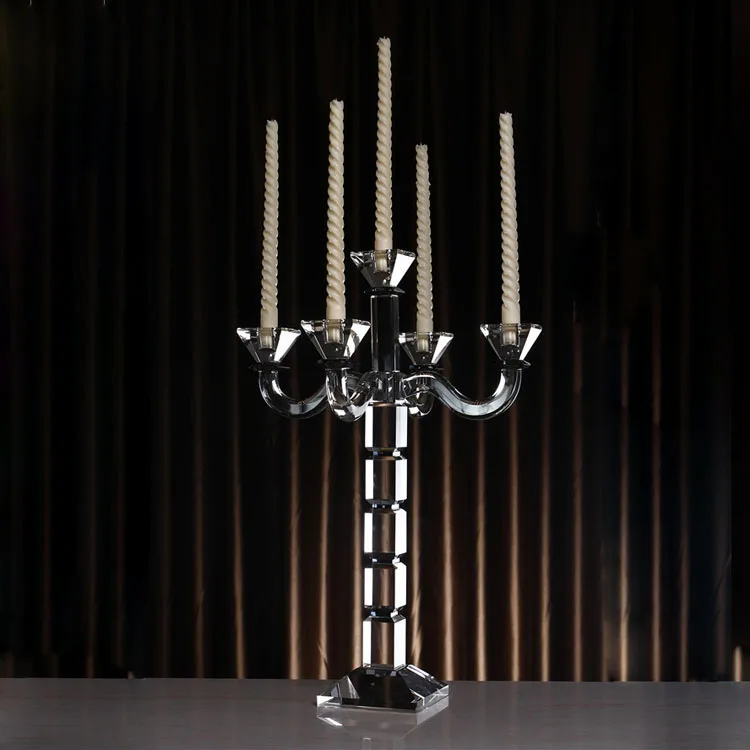 Wholesale crystal menorah candle holder candelabra 5 arms