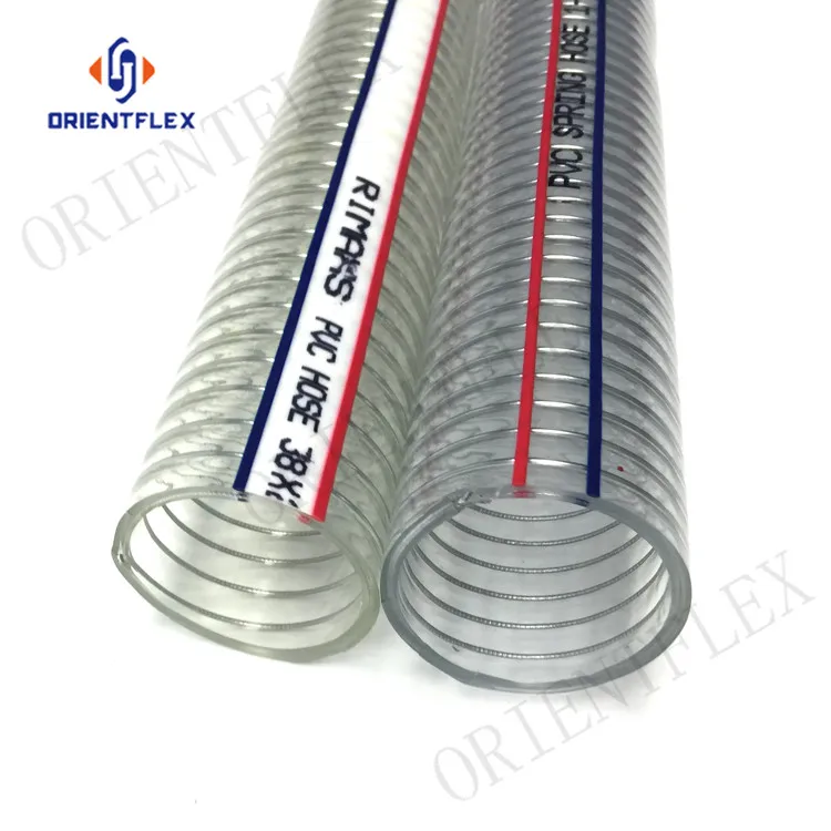 
Cheap bendable no smelling use pvc spiral steel wire reinforced suction water hose manufacturer supplier 