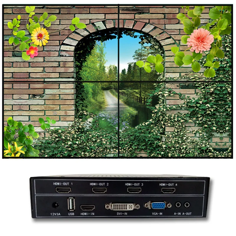 video signal splitter for 2x2 video wall