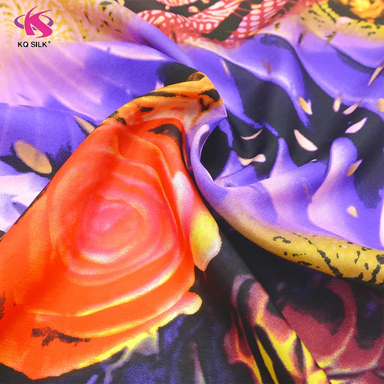 
Hot Sale Habotai Silk Abstract Floral Printed Silk Fabric Fashion Fabric 2017 