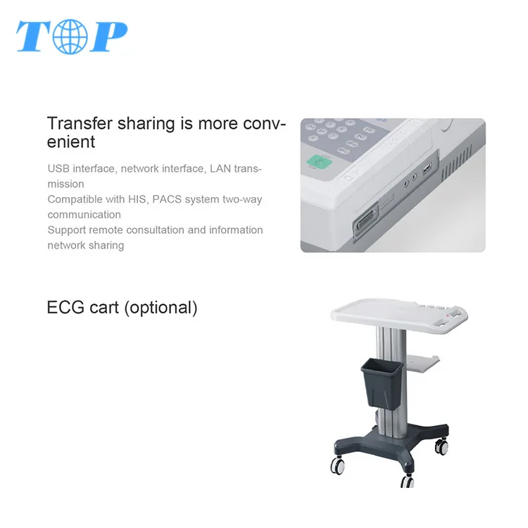 TOP-B1103 Hot sale CE approval 6 channel ecg machine price china