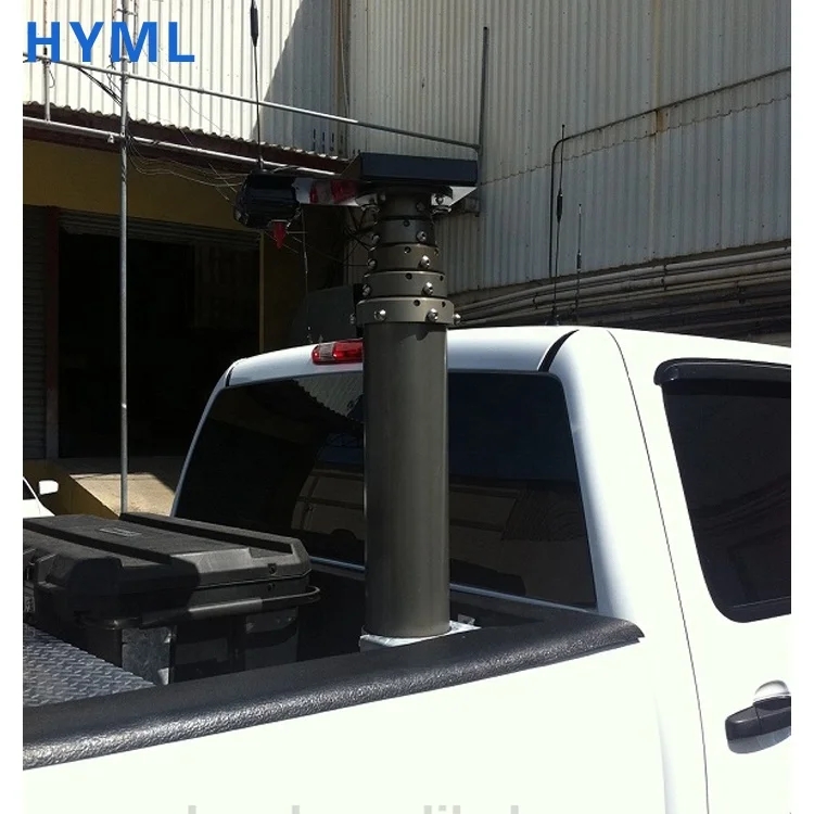 
telescopic camera mast on Small monitoring car telescopic mast camera pole 