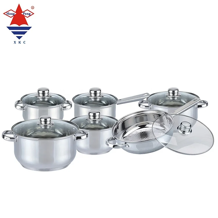 Hot Sale 6-Piece Stainless Steel Cookware Set Modern Design Kitchenware Soup Cooking Pot Cheap Price Milk Pot for Home Use