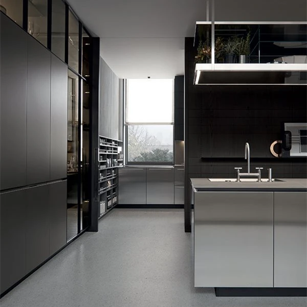 Vermont New Industrial Design Stainless Steel 304 Kitchen Cabinets Island With Sink And Faucet