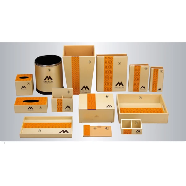 Hotel Supplier High-end Faux Leather Hotel Room Accessories Set