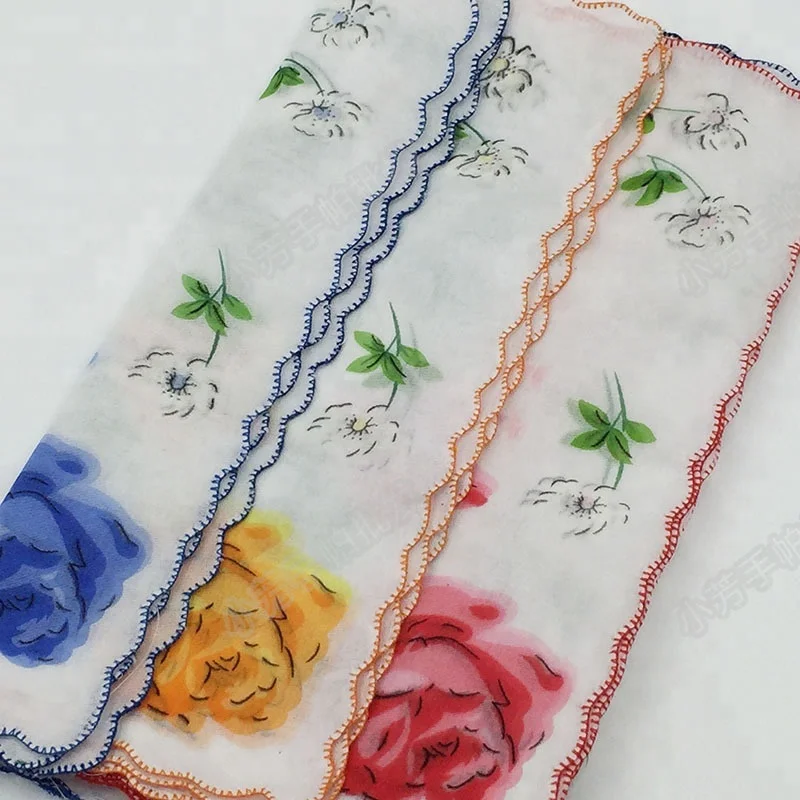 wholesale flower handkerchief polyester low price