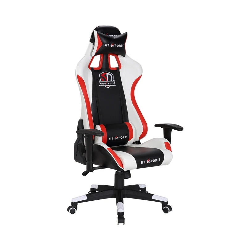 Kabel White PU Castor Racing Swivel Computer Office Chair Silla Gamer Gaming Chair