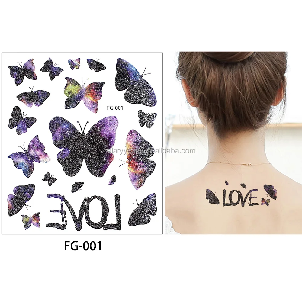 
Glitter Kids Animals Temporary Tattoo Sticker Paper 