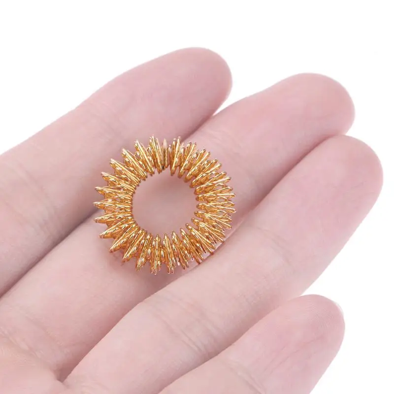 Hot Sale Finger Massage Sujok Ring Acupuncture Ring Health Care Body Massage Chinese Medicine color gold