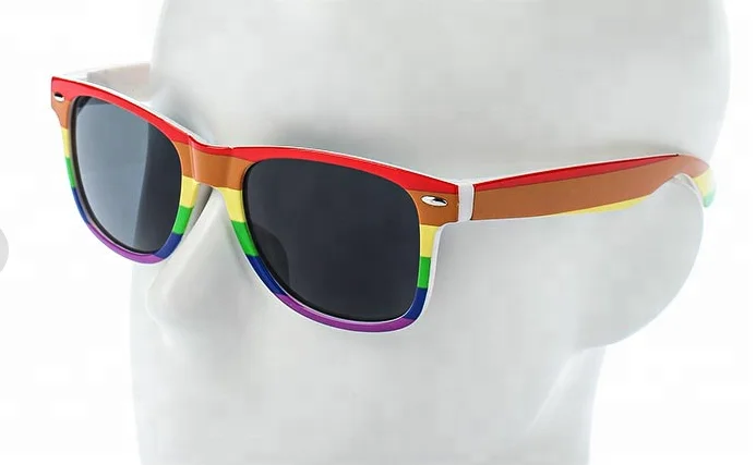 Hot Sales AC Lenses with UV400 Promotional Plastic Rainbow Heat Transfer Printing Sunglasses 2021