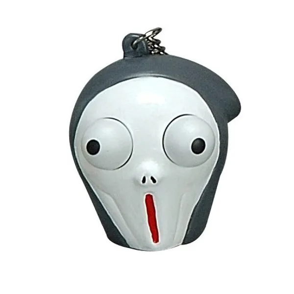 2024 3d halloween promotional item eye popper pvc keychain