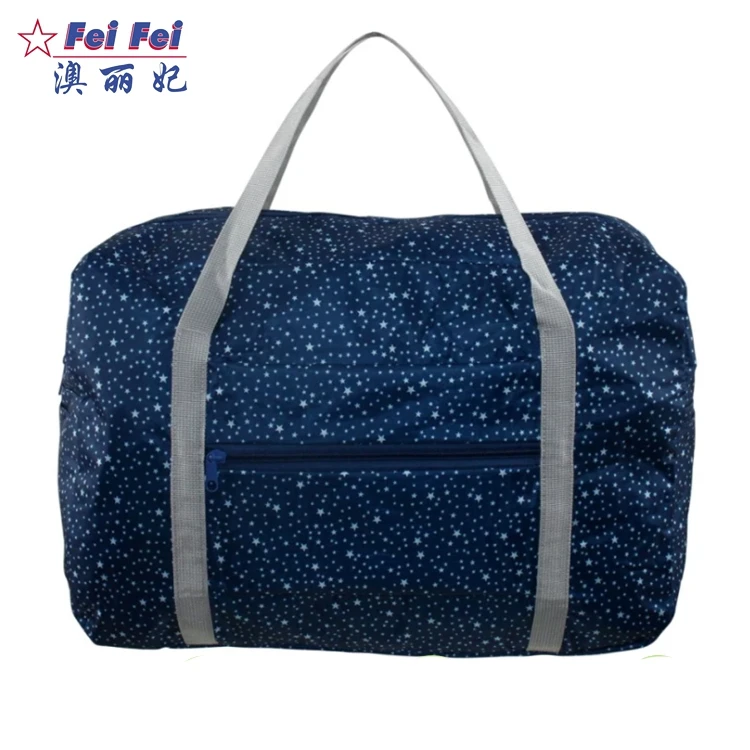 economic nylon reusable foldable travel zipper shopping tote bag on trolley