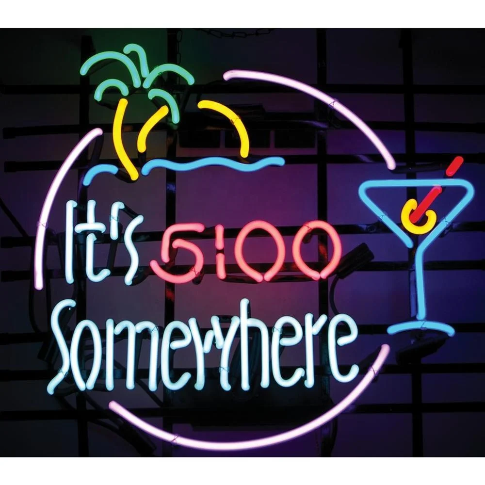 Amazon christmas gifts decoration ODM china factory 12v neon wall clock neon glass clock somewhere neon clock