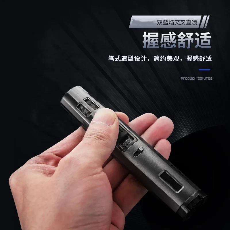 
Popular Design Pocket Size Wholesale High Quality 2 Flame Butane Jet Torch Lighter 