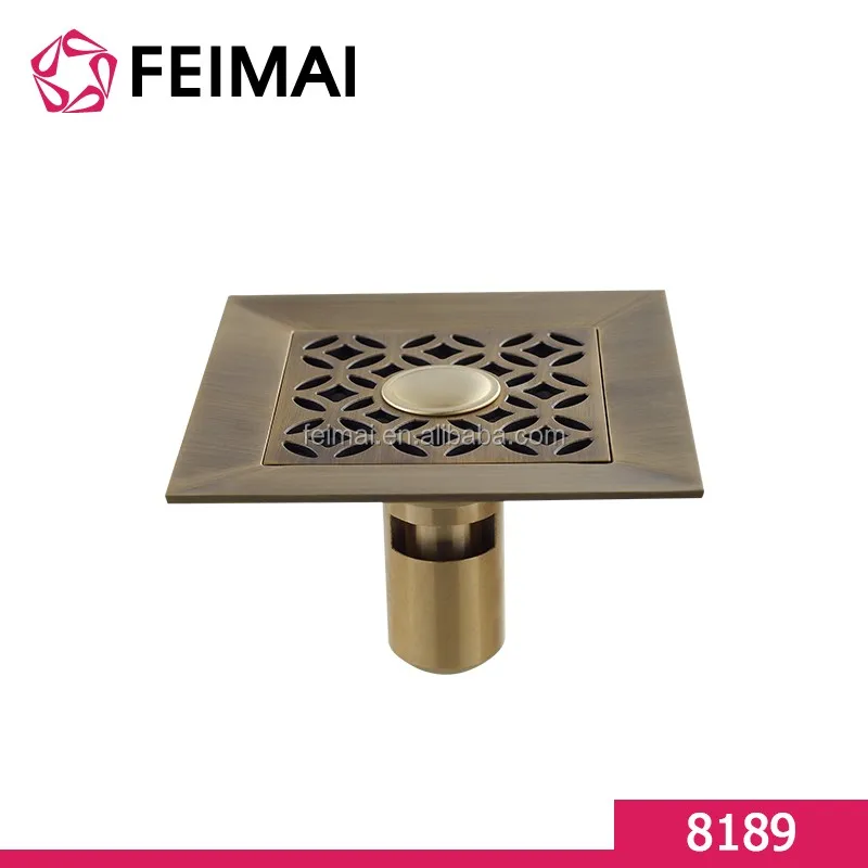 Античная латунь в китайском стиле, квадратный пустотелый дизайн, слив для душа