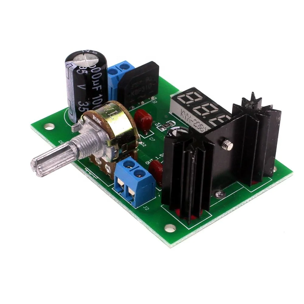 Regulator Step-down Power Supply Module with LED Display 1.25V-28V DC LM317 AC/DC Continuously Adjustable Voltage