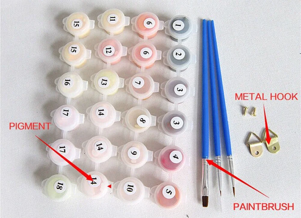 DIY Oil Painting Paint By Number Kit Lion Adult Canvas Drawing With Brushes